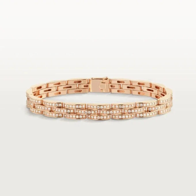 Pulsera Maillon Panthere, triple fila, pavé