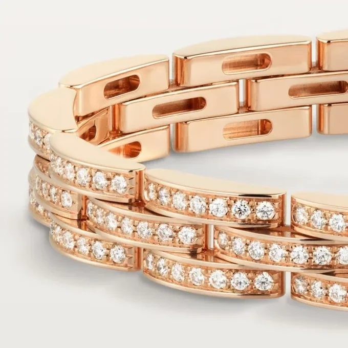 Pulsera Maillon Panthere, triple fila, pavé