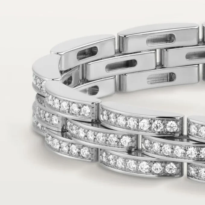 Pulsera Maillon Panthere, triple fila, pavé