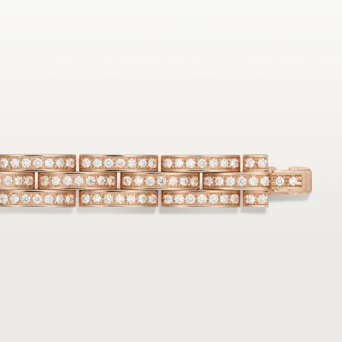 Pulsera Maillon Panthere, triple fila, pavé