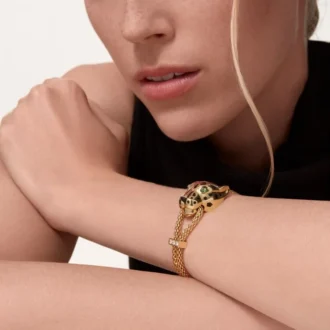 Pulsera Panthere de Cartier, con cadena, diamantes