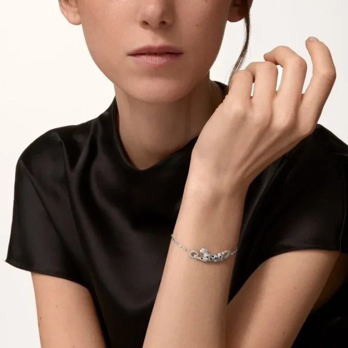 Pulsera Panthere de Cartier, con cadena, semipavé