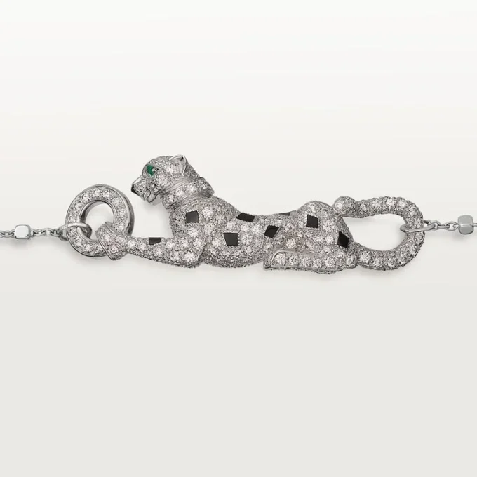 Pulsera Panthere de Cartier, con cadena, semipavé