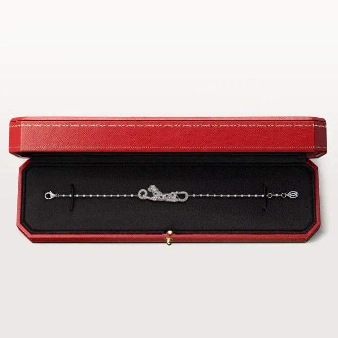 Pulsera Panthere de Cartier, con cadena, semipavé
