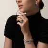 Pulsera Panthere De Cartier, laca negra, pavé