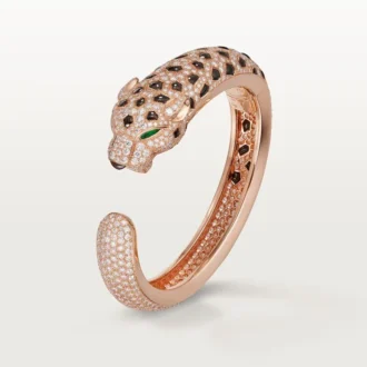 Pulsera Panthere De Cartier, obsidiana, pavé