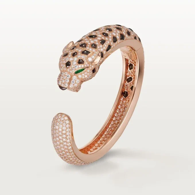 Pulsera Panthere De Cartier, obsidiana, pavé