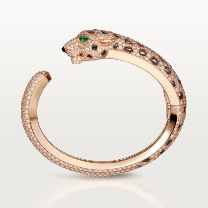 Pulsera Panthere De Cartier, obsidiana, pavé
