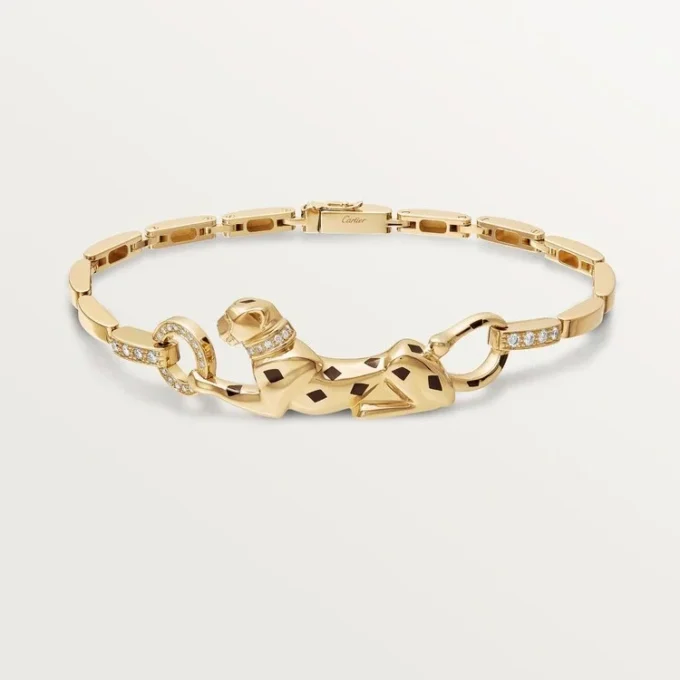 Pulsera Panthere De Cartier – Oro amarillo, laca, diamantes, granates tsavorita, ónix – Cartier