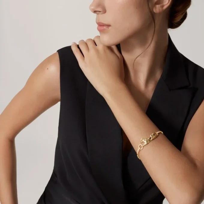 Pulsera Panthere De Cartier – Oro amarillo, laca, diamantes, granates tsavorita, ónix – Cartier