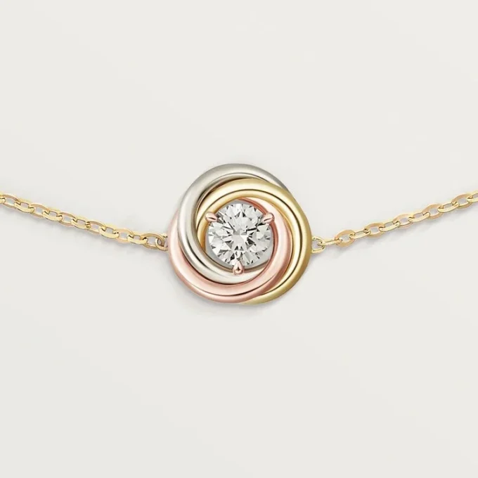 Pulsera Trinity, con cadena, 1 diamante