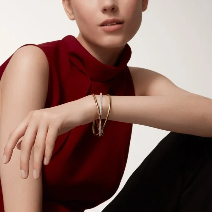 Pulsera Trinity, modelo pequeño, semipavé
